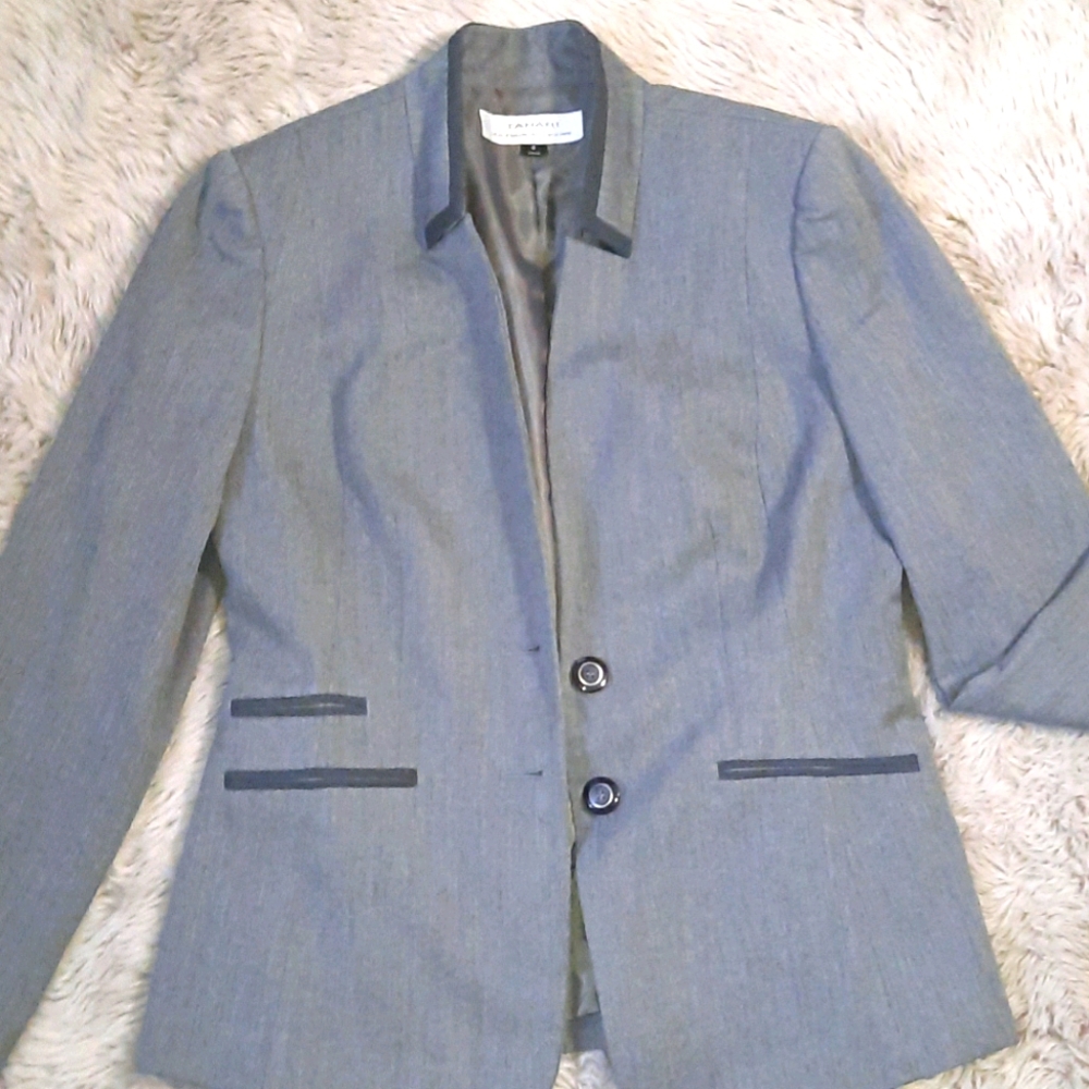 Tahari gray suit jacket